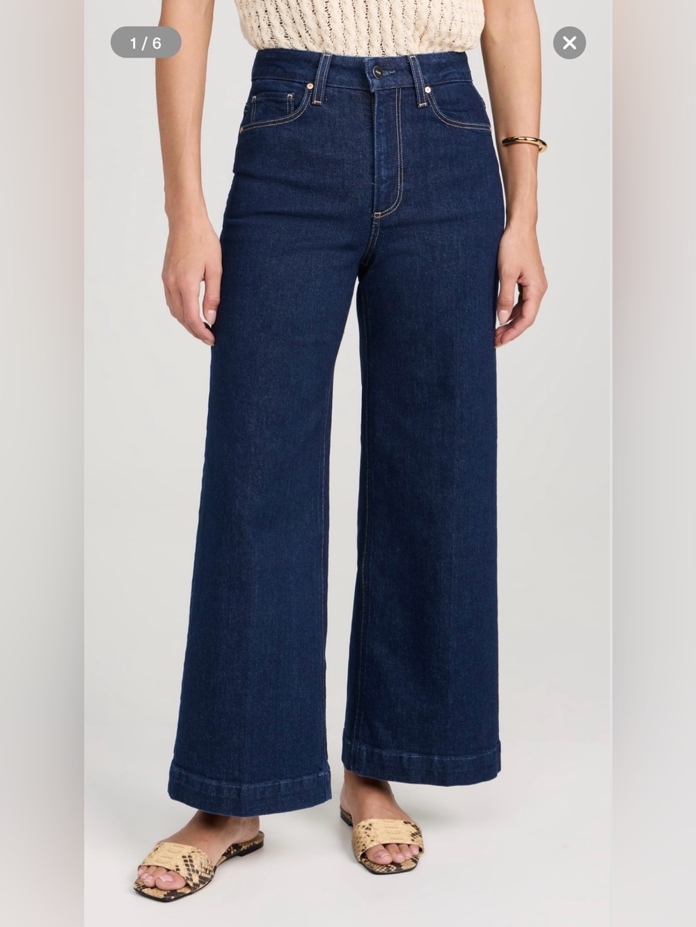 Paige Harper AnkleWide Leg Dark Blue Women’s Jeans